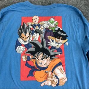 Dragon ball Z Men’s long sleeve Blue t shirt Sz L goku gohan vegeta